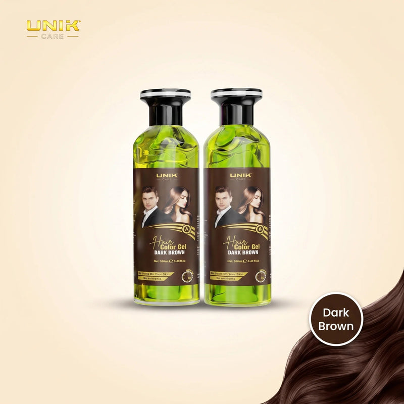 UNIK Care Dark Brown Hair Colour Gel | 2 × 250ml - image 1